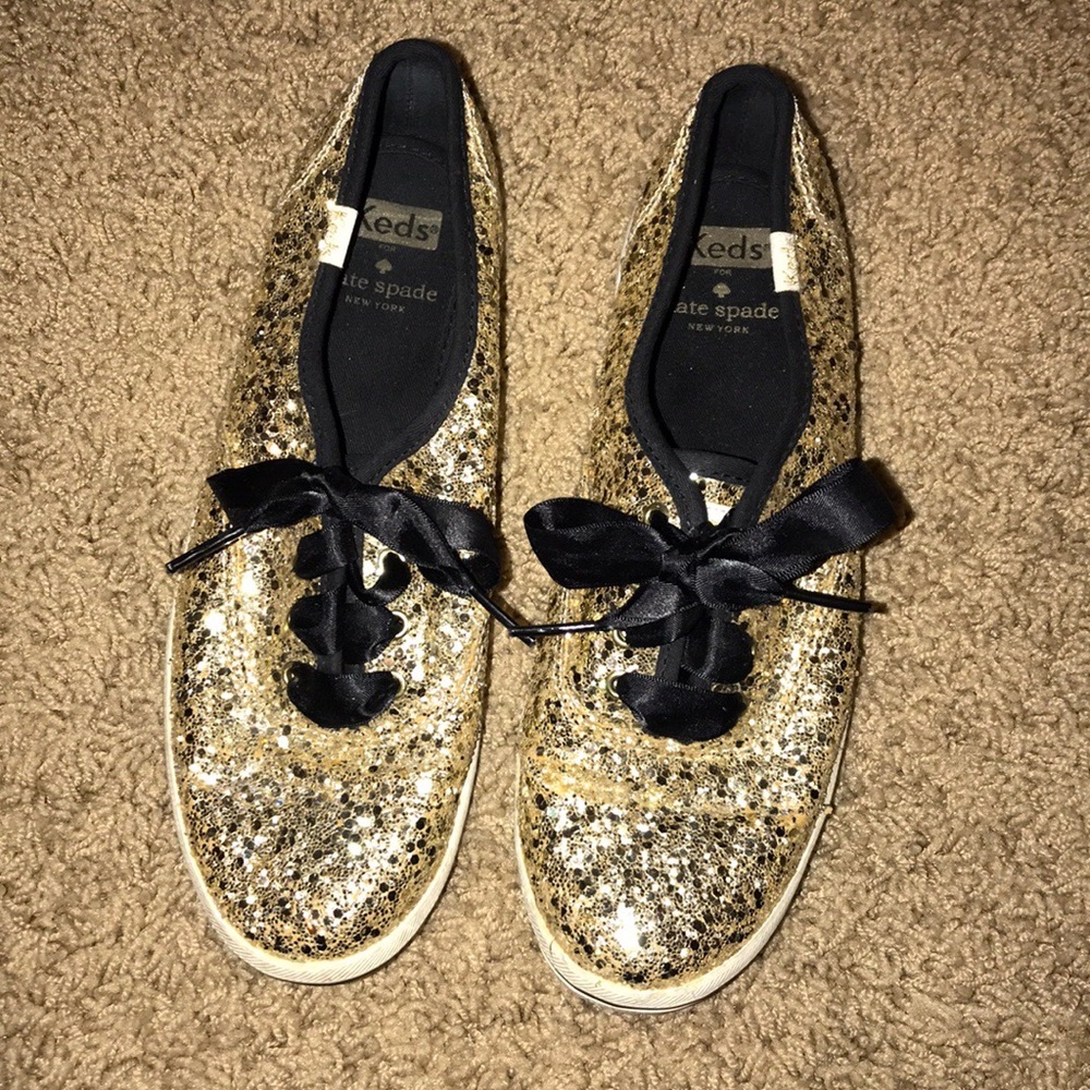 Gold Glitter Kate Spade Keds SZ 6.5